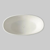 55" Freestanding Resin Bathtub with Overflow