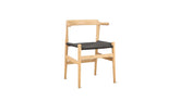 Tuck In Dining Chair White Ash, Black Papercord Seat