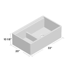 33" x 20" Double Bowl Apron Front Kitchen Sink