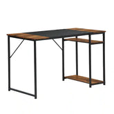 Black Brown Desk with Storage Shelves