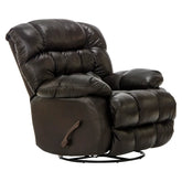 Leather Match Swivel Glider Recliner
