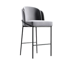 Grey velvet counter stool