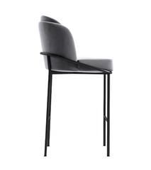 Grey velvet counter stool
