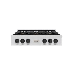 36-inch gas cooktop with 6 burners