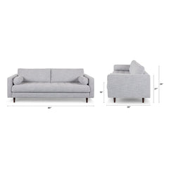 88" Tufted Sofa - Stone Gray