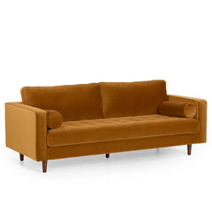 88" Pacific Ginger Velvet Sofa