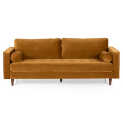 88" Pacific Ginger Velvet Sofa