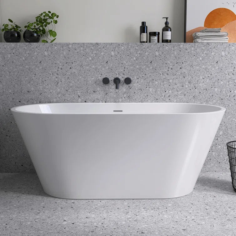Freestanding Soaking Bathtub 51" x 27.5" (missing pop up drain