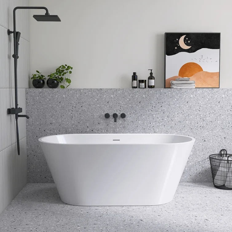 Freestanding Soaking Bathtub 51" x 27.5" (missing pop up drain