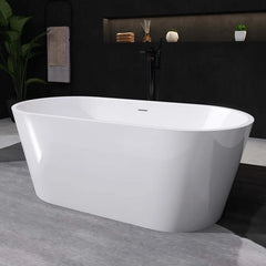 Freestanding Soaking Bathtub 51" x 27.5" (missing pop up drain