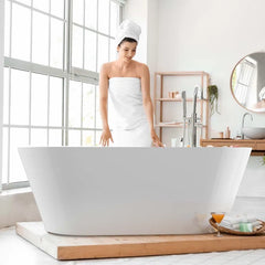 Freestanding Soaking Bathtub 51" x 27.5" (missing pop up drain