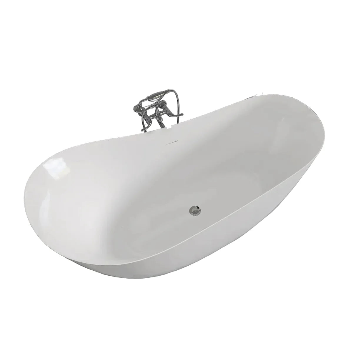 55 In. X 28.38 In. Acrylic Freestanding Soaking Bathtub