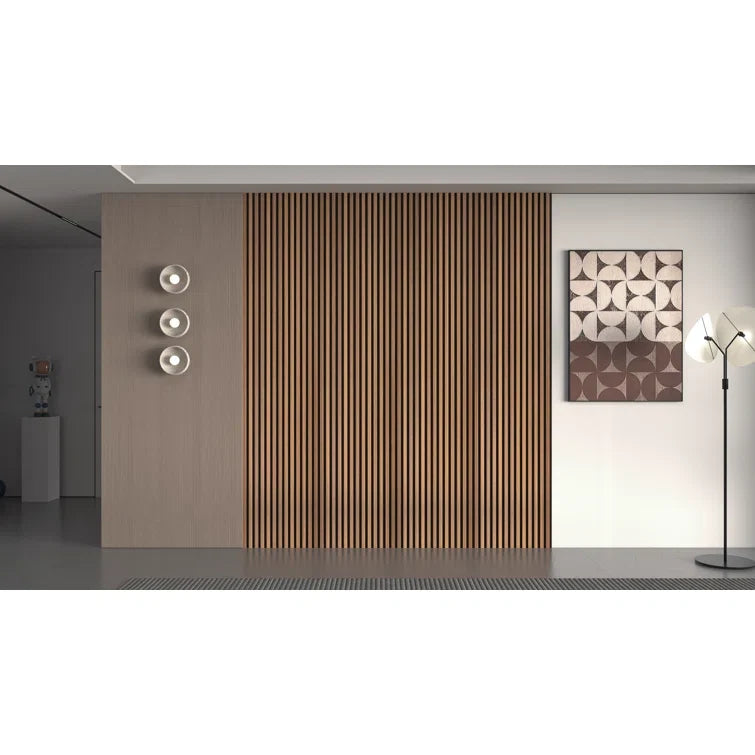 94" L x 24" W Acoustic Wood Wall Panelling, Decorative Soundproof Panels for Walls and Ceilings, 3D Slat Wood Wall Panels (1 PC)