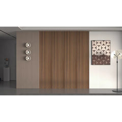 94" L x 24" W Acoustic Wood Wall Panelling, Decorative Soundproof Panels for Walls and Ceilings, 3D Slat Wood Wall Panels (1 PC)
