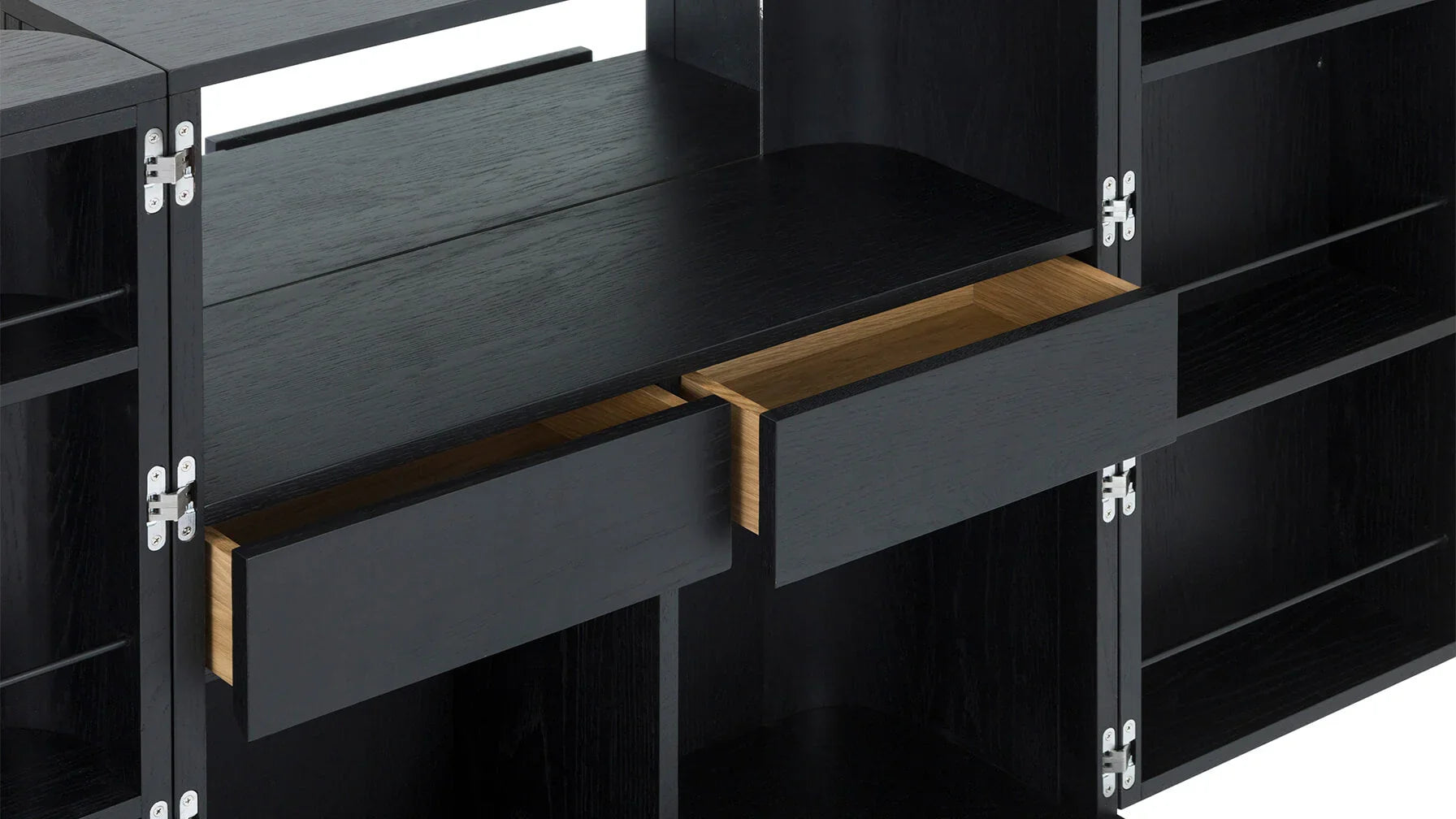 Edge Bar cabinet black oak (minor damage)