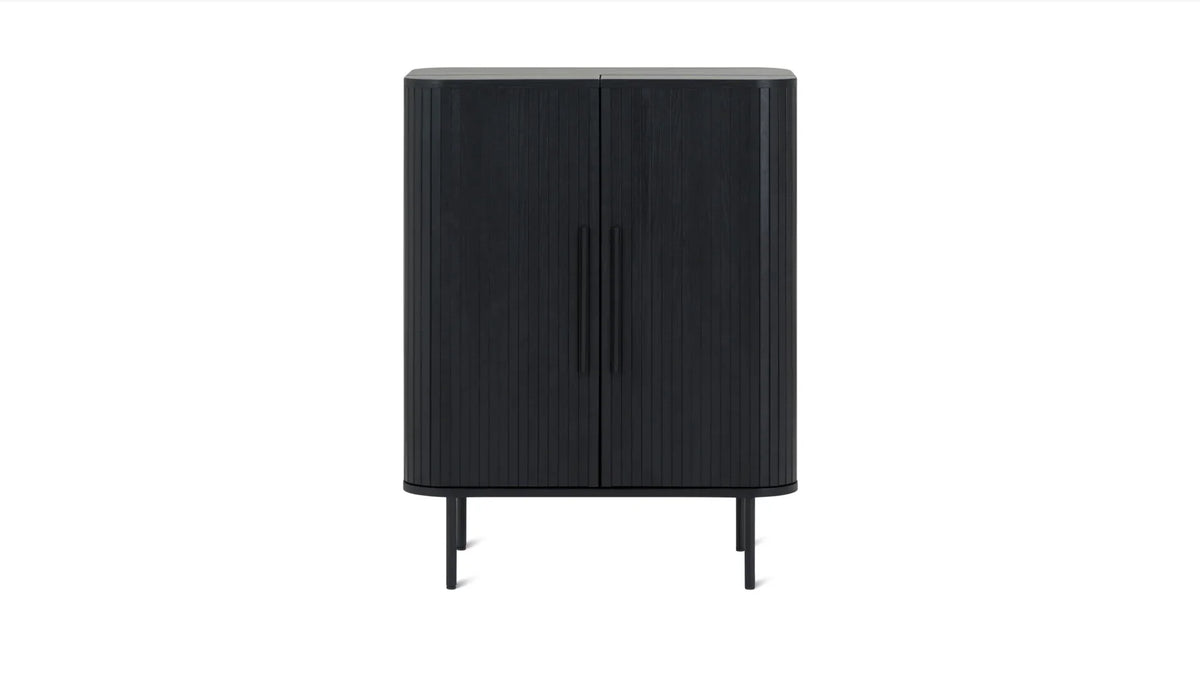 Edge Bar cabinet black oak (minor damage)
