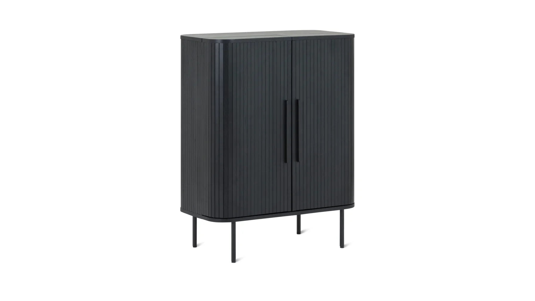 Edge Bar cabinet black oak (minor damage)