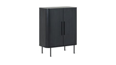 Edge Bar cabinet black oak (minor damage)