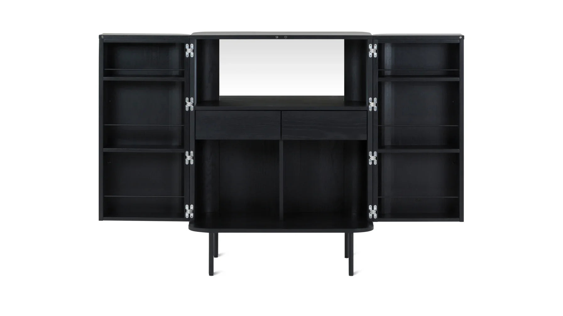Edge Bar cabinet black oak (minor damage)