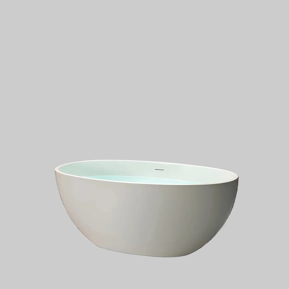 55" Freestanding Resin Bathtub with Overflow