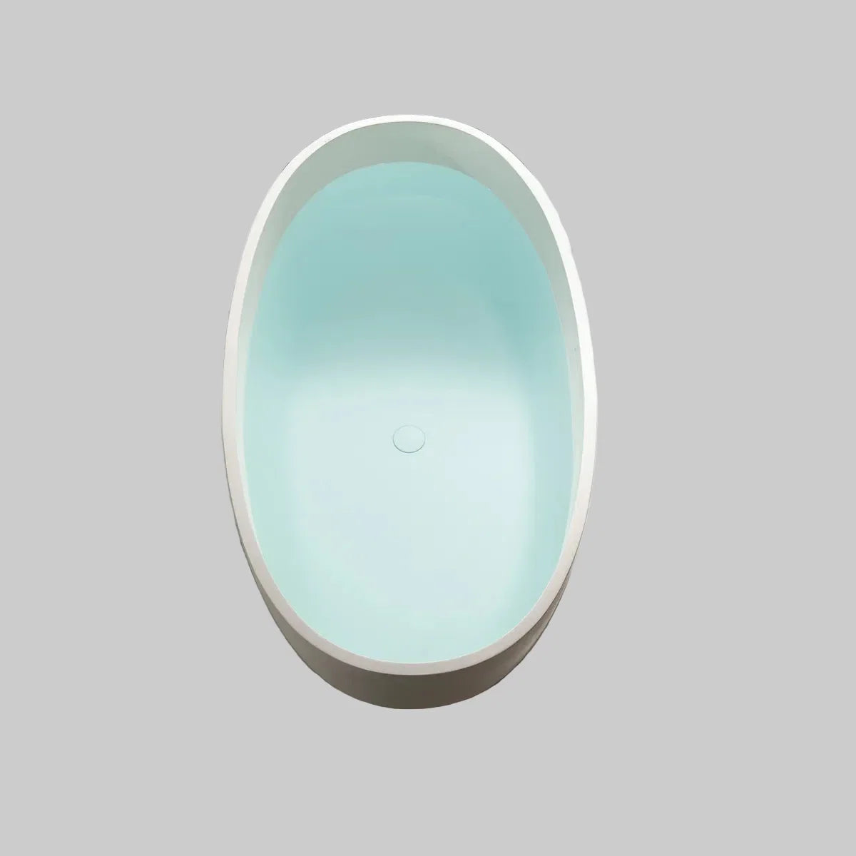 55" Freestanding Resin Bathtub with Overflow