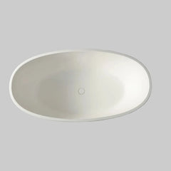 55" Freestanding Resin Bathtub with Overflow