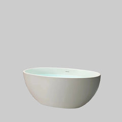 55" Freestanding Resin Bathtub with Overflow