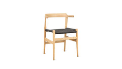 Tuck In Dining Chair White Ash, Black Papercord Seat