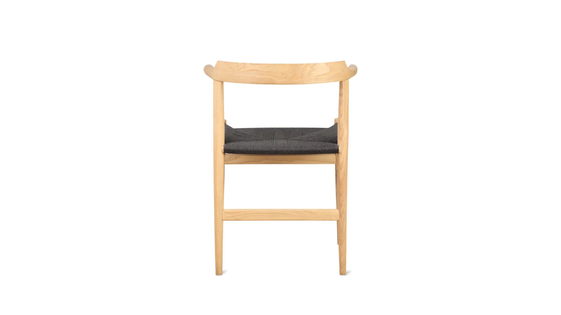 Tuck In Dining Chair White Ash, Black Papercord Seat