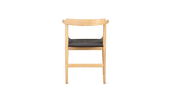 Tuck In Dining Chair White Ash, Black Papercord Seat