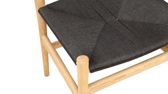 Tuck In Dining Chair White Ash, Black Papercord Seat