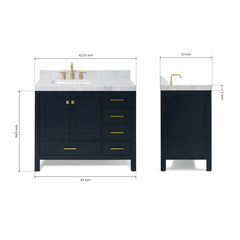 Cambridge Single Bathroom Vanity with Carrara Marble Top