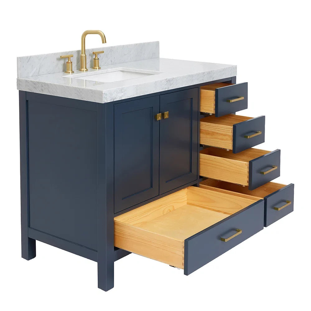 Cambridge Single Bathroom Vanity with Carrara Marble Top