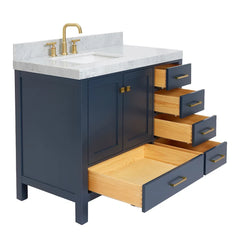 Cambridge Single Bathroom Vanity with Carrara Marble Top