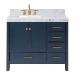 Cambridge Single Bathroom Vanity with Carrara Marble Top