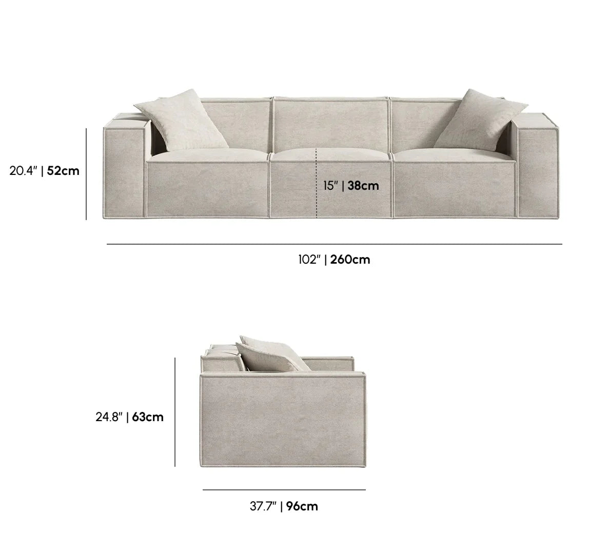 Copper Tan - Three Seater Sofa