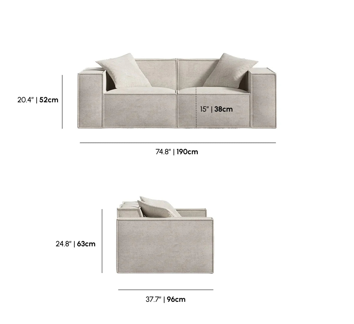 Platinum Grey - Loveseat