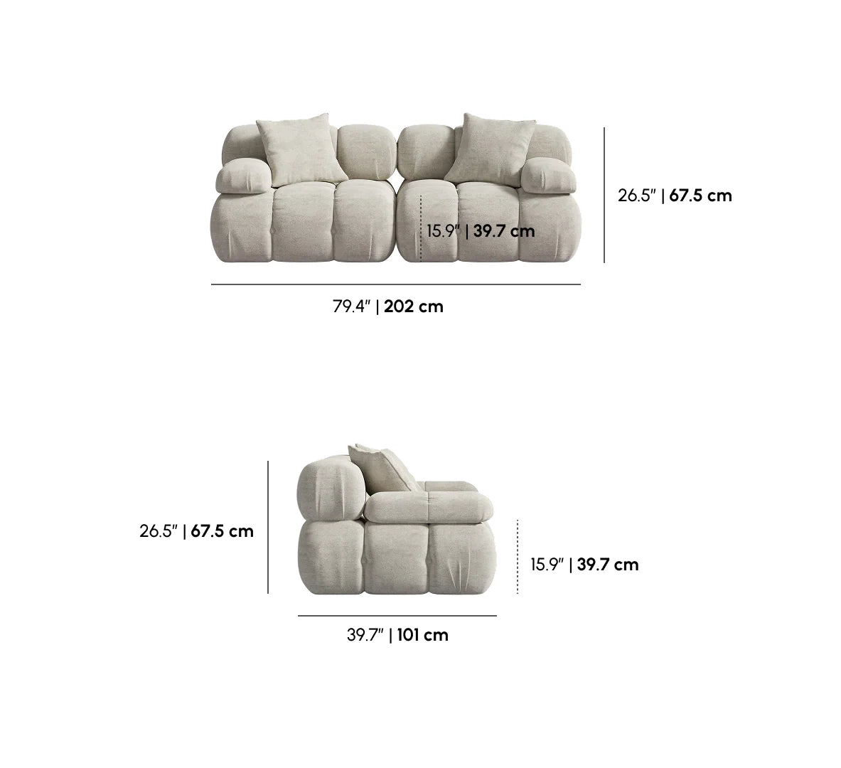 Copper Tan-Sectional Loveseat
