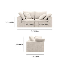 Loveseat Sofa-Helium Cloud