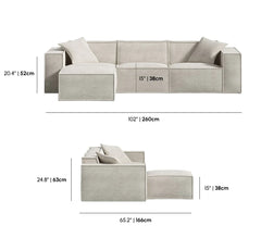 4- PIECE Sofa Sectional  Hydrogen Blue