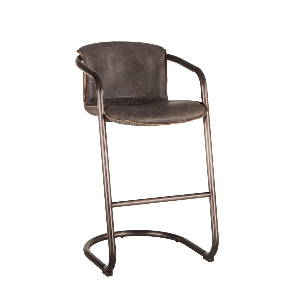 Upholstered Counter Stool with Metal Frame