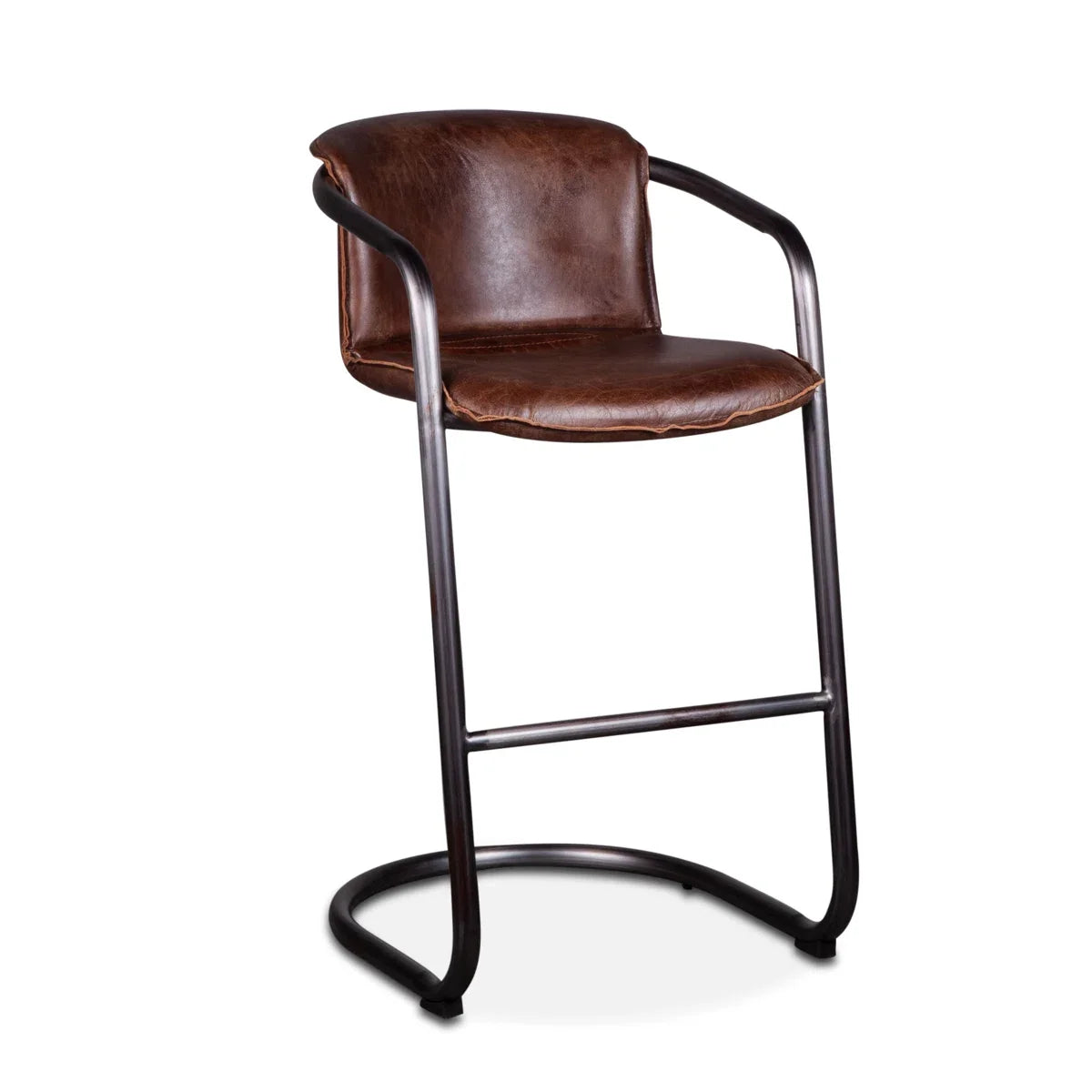 Upholstered Counter Stool with Metal Frame