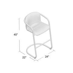 Upholstered Counter Stool with Metal Frame