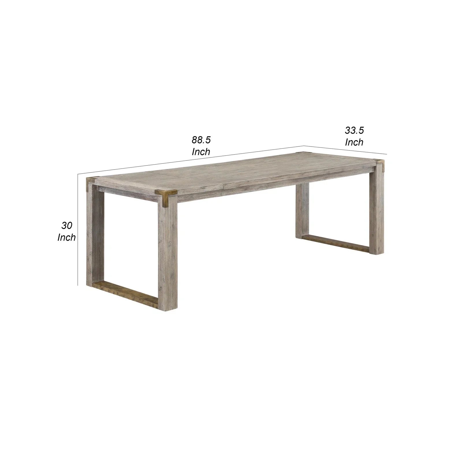 Leaf Acacia Wood Dining Table (Minor damage)