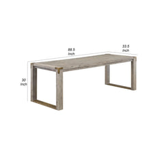 Leaf Acacia Wood Dining Table (Minor damage)