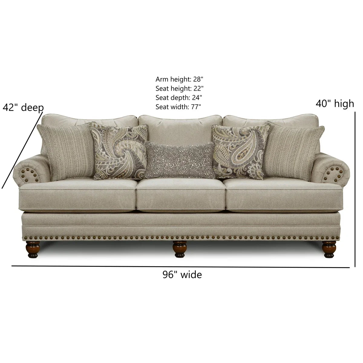 Frede 96'' Upholstered Sofa(minor damage)