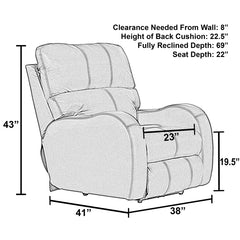 Friese Light Grey Leather Recliner