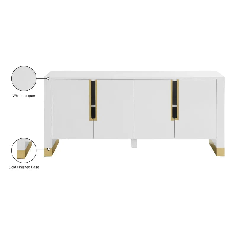 68'' Sideboard - White & Gold (Minor damage)