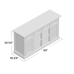 63'' Sideboard with White Top