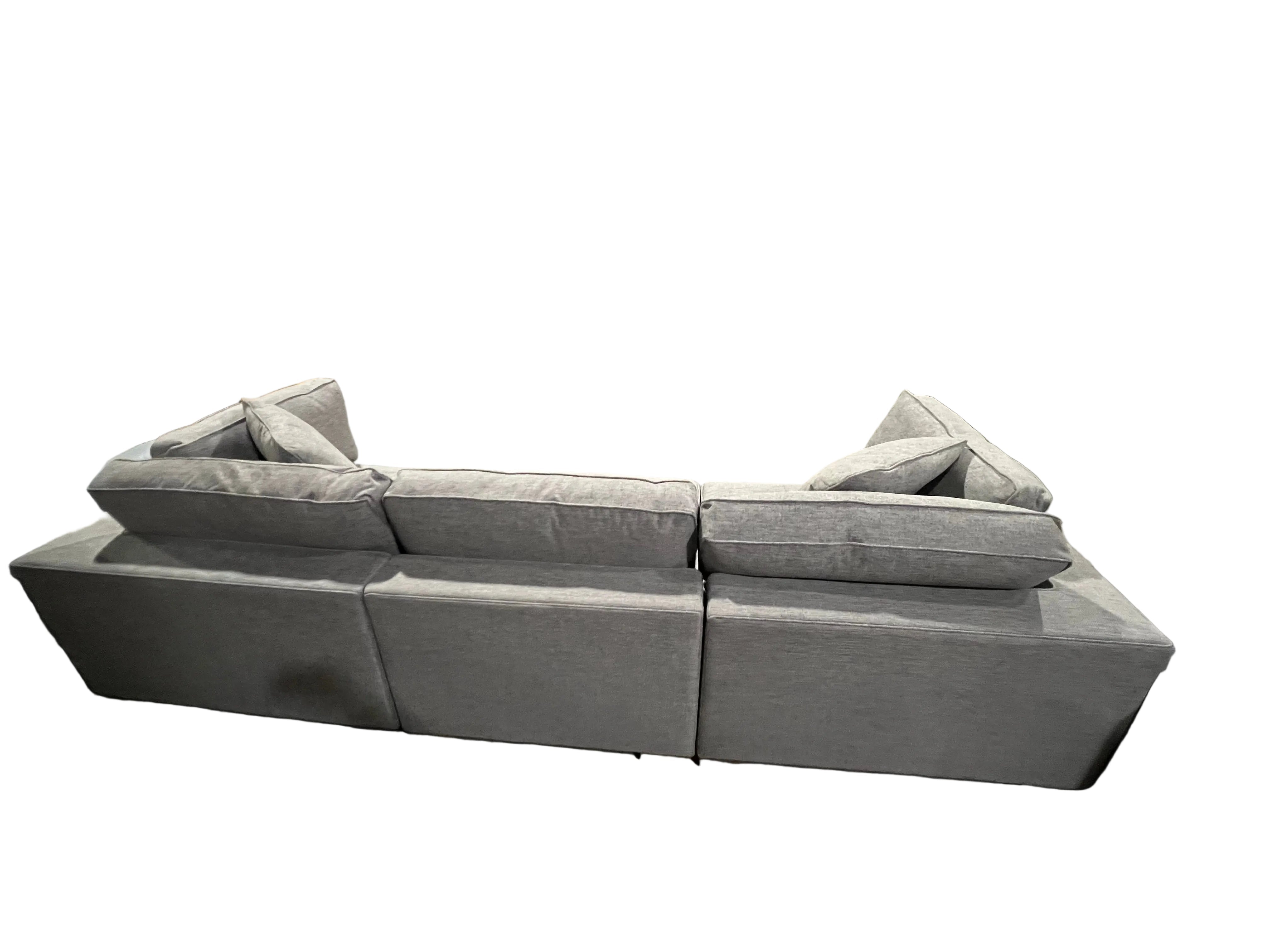 NOA Coastal 3-Piece Modular Sofa (Grey)
